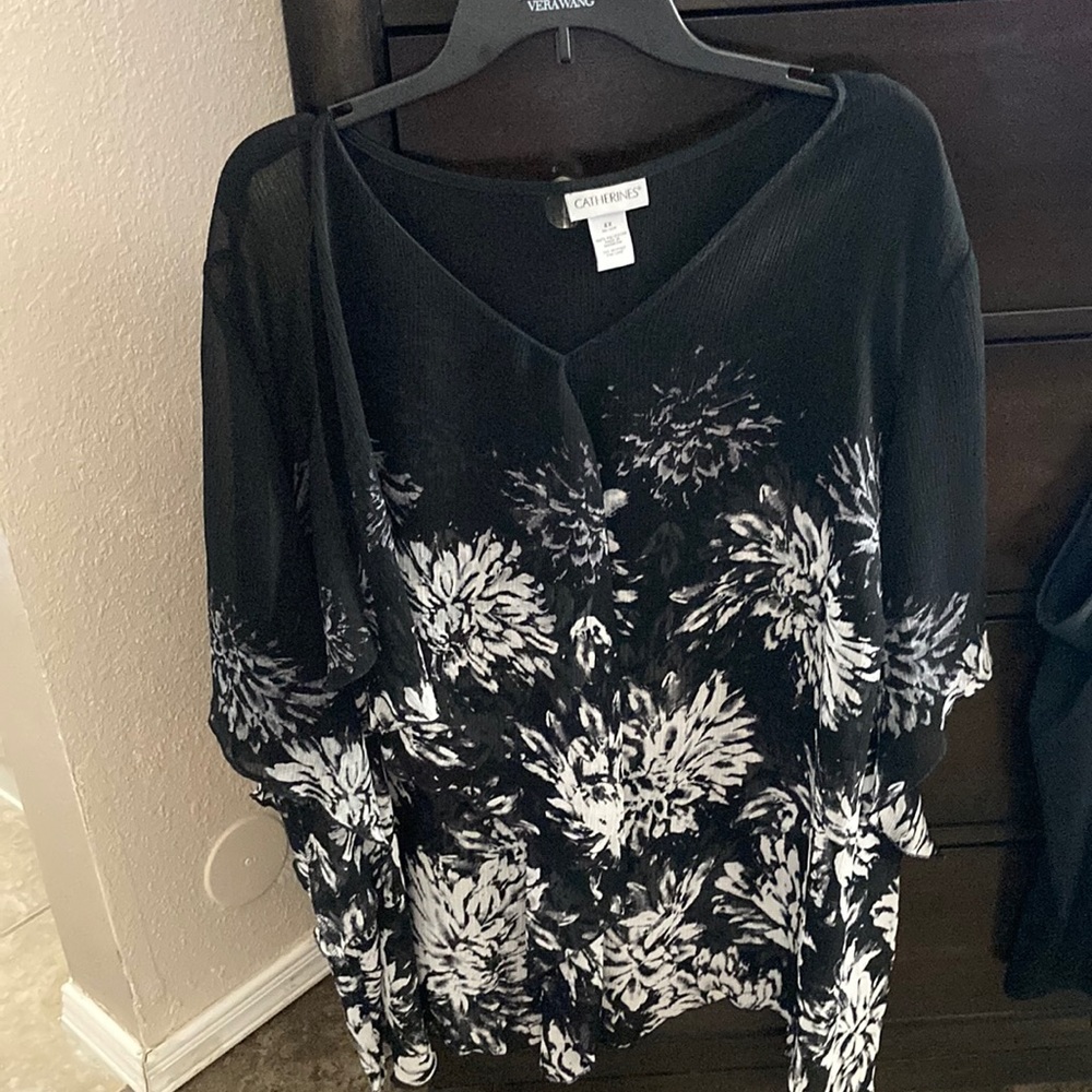Sheer two piece top and tank. Size 4x
